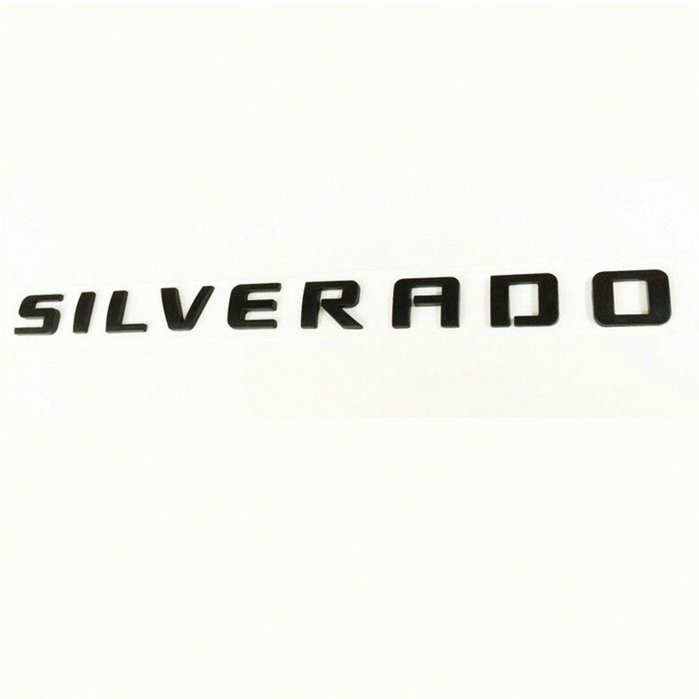 Set of 2 Genuine Gloss Black Silverado Emblem Badge Nameplate 3d Letter