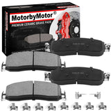Front Ceramic Brake Pads w/Hardware Kits Fits for Ford F-250 Super Duty 2005-2011 (All Models), Ford F-350 Super Duty 2005-2012 (All Models)-Low Dust Brake Pad-4 Pack