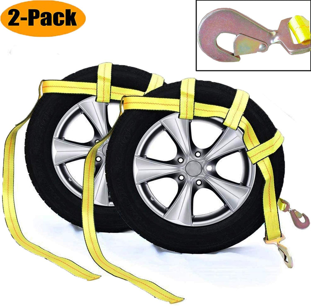 Tow Dolly Basket Strap with Twisted Snap Hooks 2 inch Webbing 12,000 lbs Breaking Strength Tire Bonnet&Tire Net
