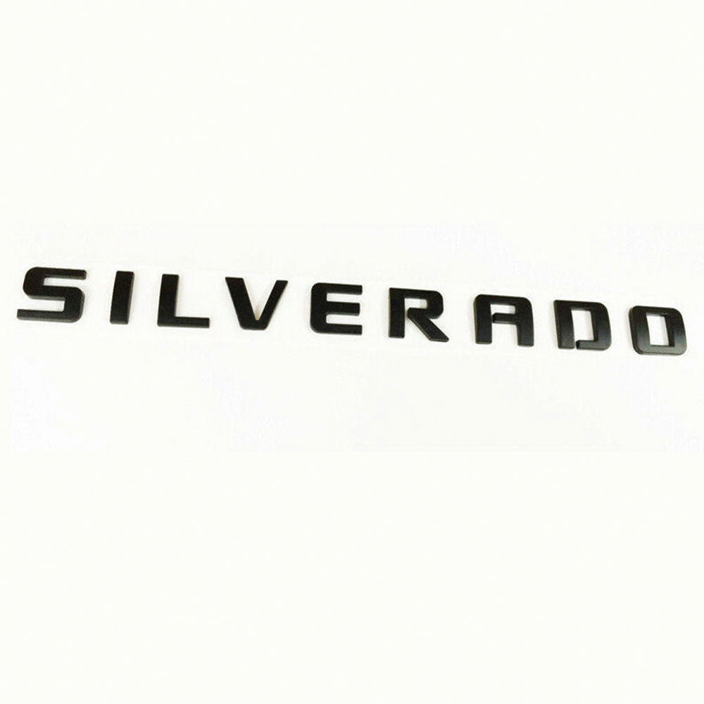 Silverado Nameplate Emblem Badge OEM Genuine Matte Black 2PC