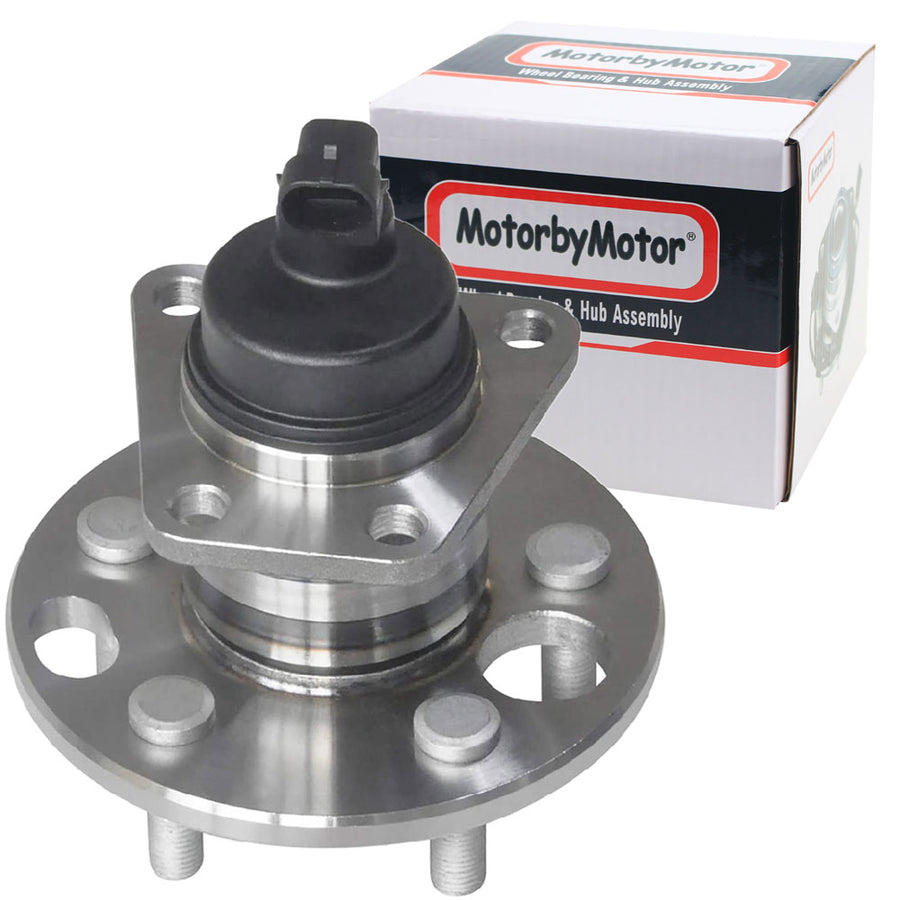 MotorbyMotor 512001 Rear Wheel Bearing & Hub Assembly Fits for Chevy Beretta/Cavalier/Corsica, Oldsmobile Achieva, Buick Skylark, Pontiac Grand AM/Sunbird/Sunfire [5 Lugs, w/ABS]