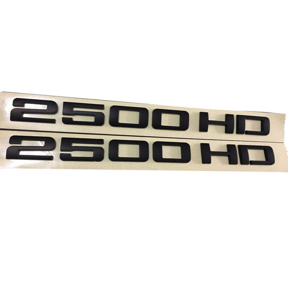 GM Silverado Sierra 2500HD Nameplate Emblems Badges OEM Black 2pcs