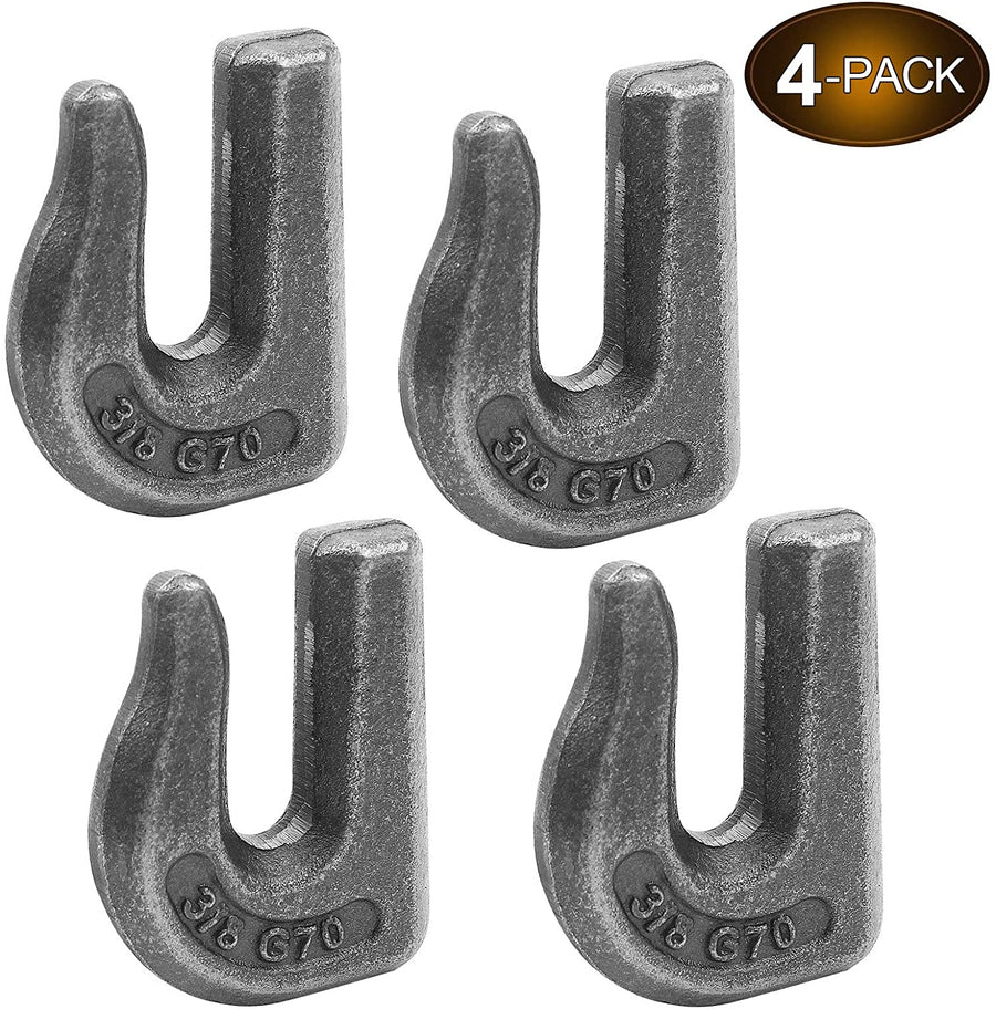 Robbor Grab Hook 3/8" Weld-on Chain Hook Heavy Duty Tow Hook G70 Forged Steel Tractor Hook 4Pk Weldable for Car, Truck,SUV, RV,UTV,Tractors