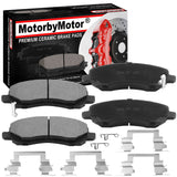 Front Ceramic Brake Pads w/Hardware Kits Fits for Chrysler 200 Sebring, Dodge Avenger Caliber Stratus, Jeep Compass Patriot, Mitsubishi Eclipse Galant Lancer Outlander RVR Low Dust Brake Pad-4 Pack