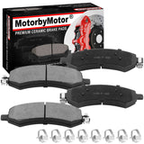 Front Ceramic Brake Pads w/Hardware Kits Fits for Chrysler Aspen, Dodge Dakota Durango Ram 1500, Mitsubishi Raider, Ram 1500 Dakota-Low Dust Brake Pad-4 Pack