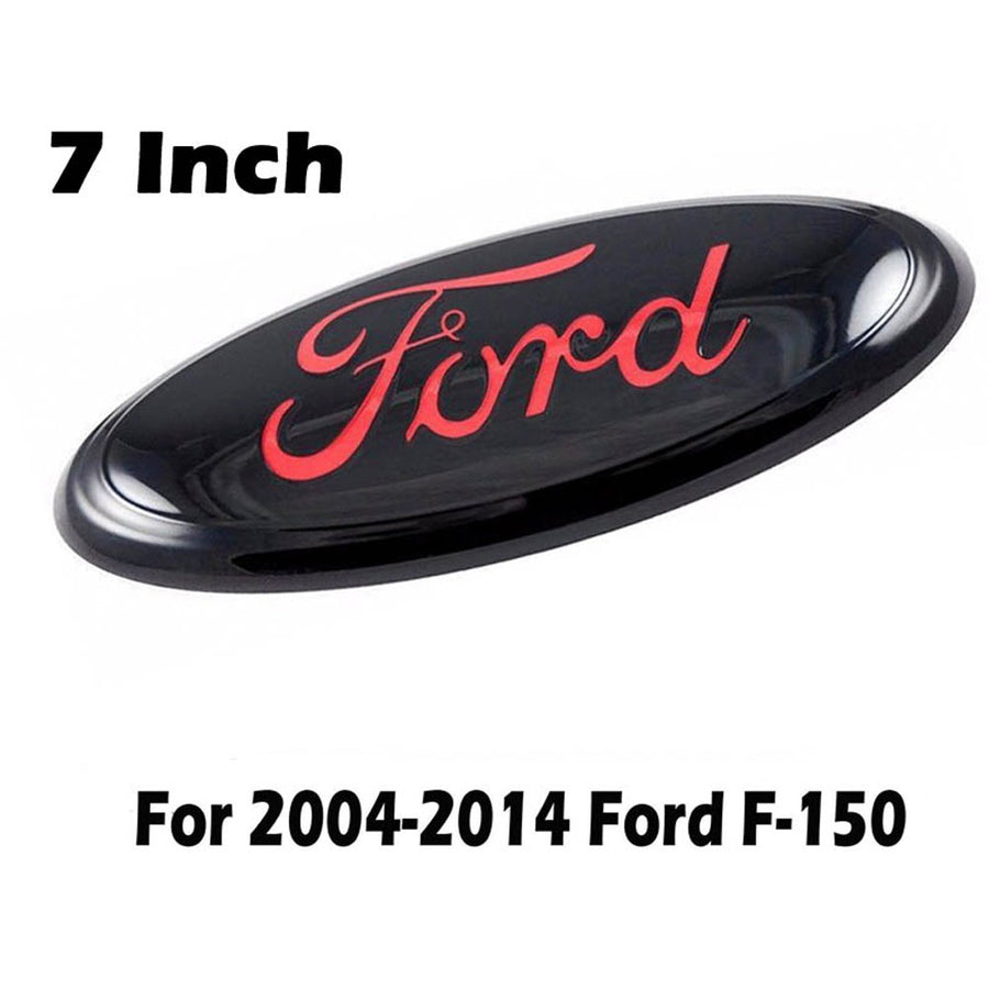 Ford Emblem 7" Oval Red Black