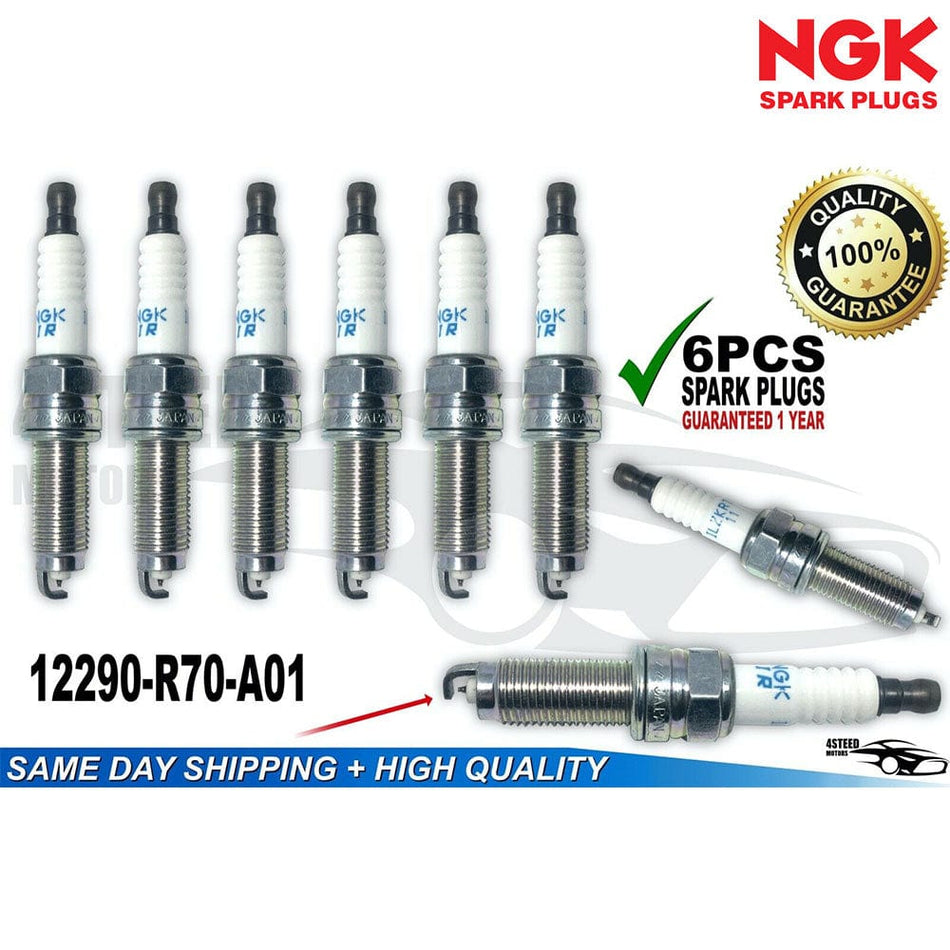 6PCS OEM NGK Iridium Spark Plugs ILZKR7B11 12290-R70-A01 for Honda Pilot