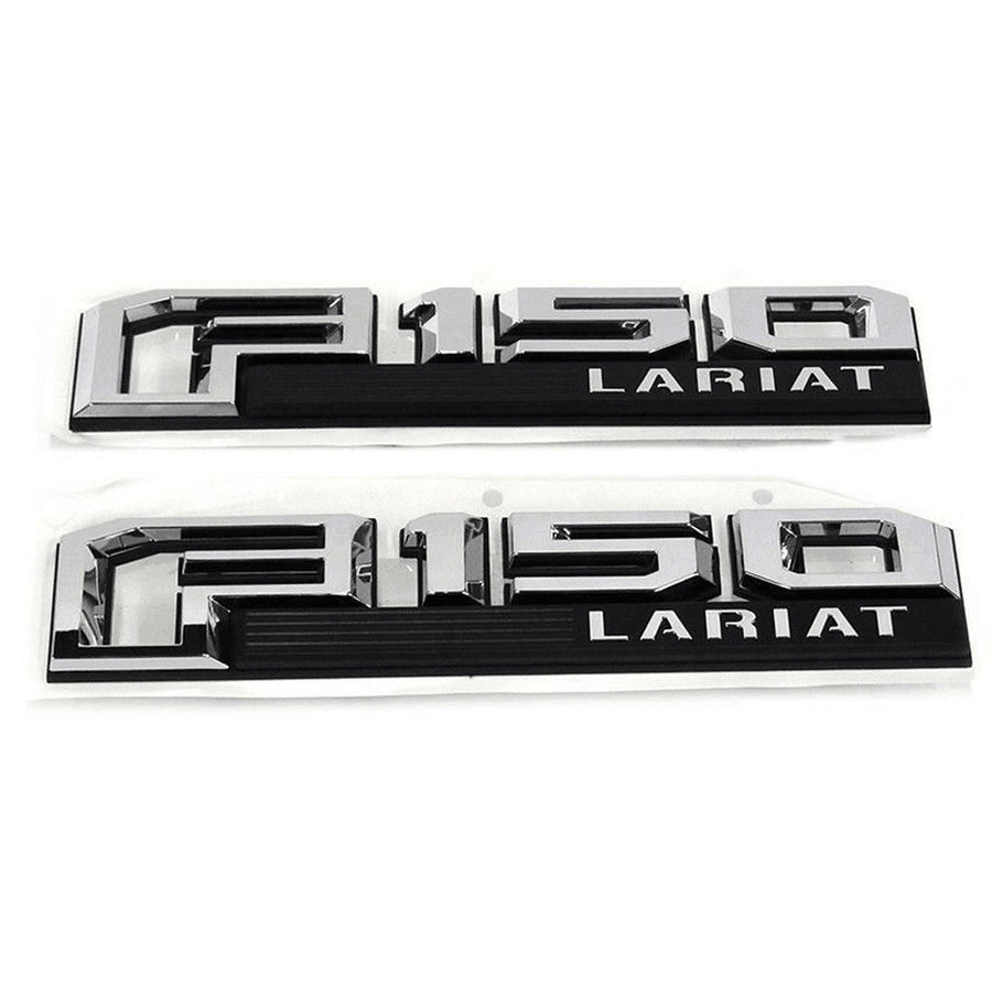 Ford F-150 Lariat Fender Emblem Chrome Black