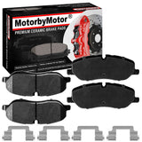 MotorbyMotor Front Ceramic Brake Pads w/Hardware Kits for Land Rover LR3 2005 - 2009 (All Models), Land Rover Ranger Rover Sport 2006 - 2009 (V8 4.4L Models ONLY) Low Dust Brake Pad