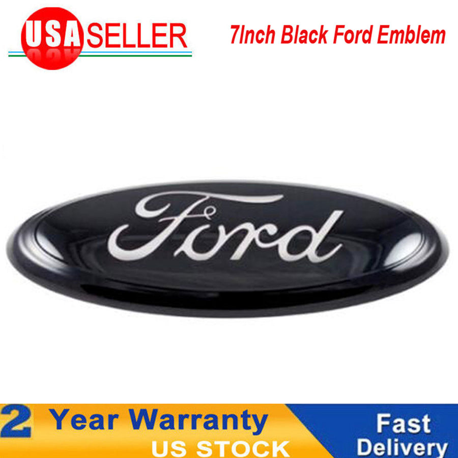 Black and silver Ford Emblem 7'' Oval AA8Z-9942528-A for F150 Rear Tailgate