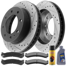Load image into Gallery viewer, Front Disc Brake Rotors + Brake Ceramic Pads + Cleaner &amp; Fluid Kits Fit Chevrolet Avalanche 2500/Express 3500 4500/Silverado 2500HD 3500HD, GMC Savana 3500 4500/Sierra 2500HD 3500HD
