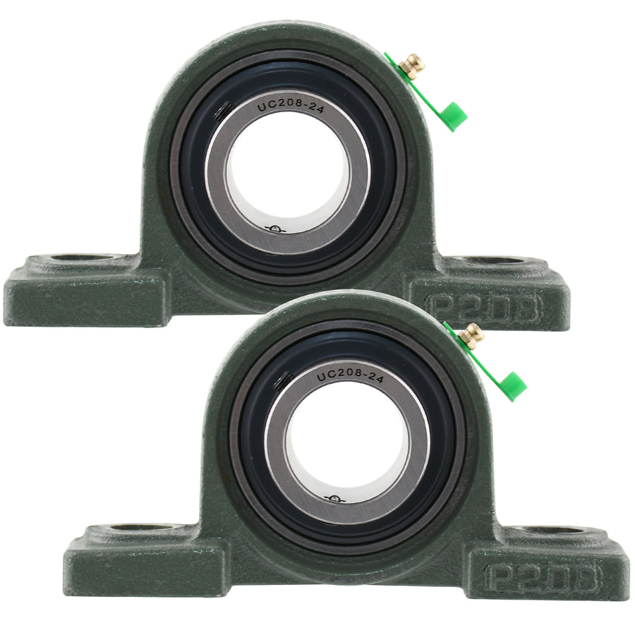 UCP208-24 Solid Pillow Block Flange Mounted Bearing-1-1/2" Bore 2 Bolt -Self Aligning-Pillow Block Bearing-2 Pack