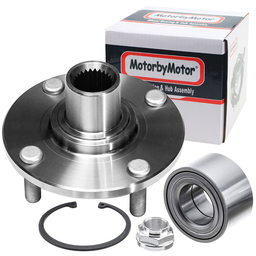 MotorbyMotor 518510 Front Wheel Bearing and Hub Assembly Fits for 2000-2011 Ford Focus Wheel Hub w/4 Lugs w/ABS