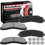 Front Ceramic Brake Pads w/Hardware Kits Fits Ford Expedition 10-18, Ford F-150 10-17, Lincoln Navigator 10-18-Ceramic Low Dust Brake Pad-4 Pack