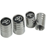 For Toyota Silver Chrome Car Wheel Tire Air Valve Caps Stem Cover with Emblem