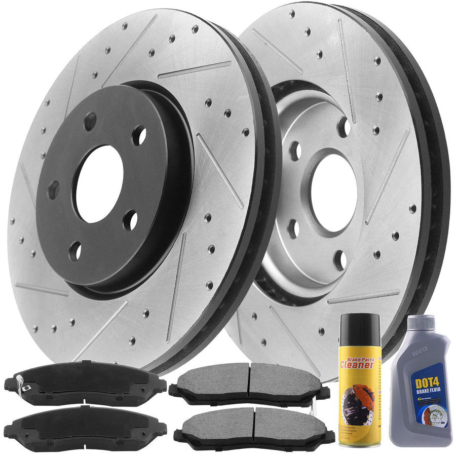 Chevrolet Impala Front Brake Rotors & Pads 12062098 D1159, with fluid & cleaner