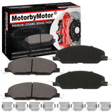 MotorbyMotor Front Ceramic Brake Pads w/Hardware Kits for Ford Mustang 2005-2010 (V6 Models Only) Low Dust Brake Pad