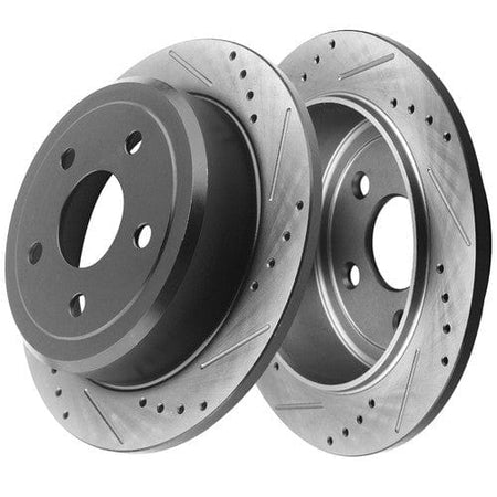 Motorbymotor Rear 312mm Drilled & Slotted Brake Rotor & Brake Pad kit Including CLEANER DOT4 FLUID Fits for Cadillac Cts,Chevrolet Camaro