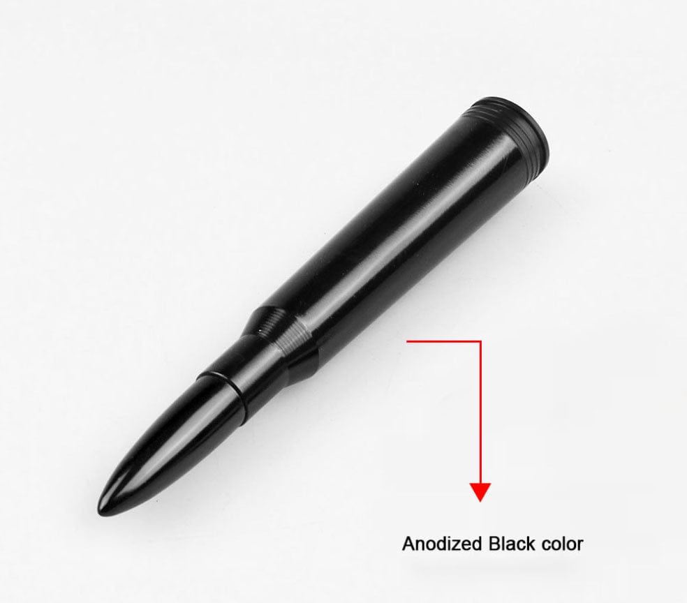 Fits Chevy Silverado Sierra 50 Caliber Bullet Aluminum Short Antenna Black