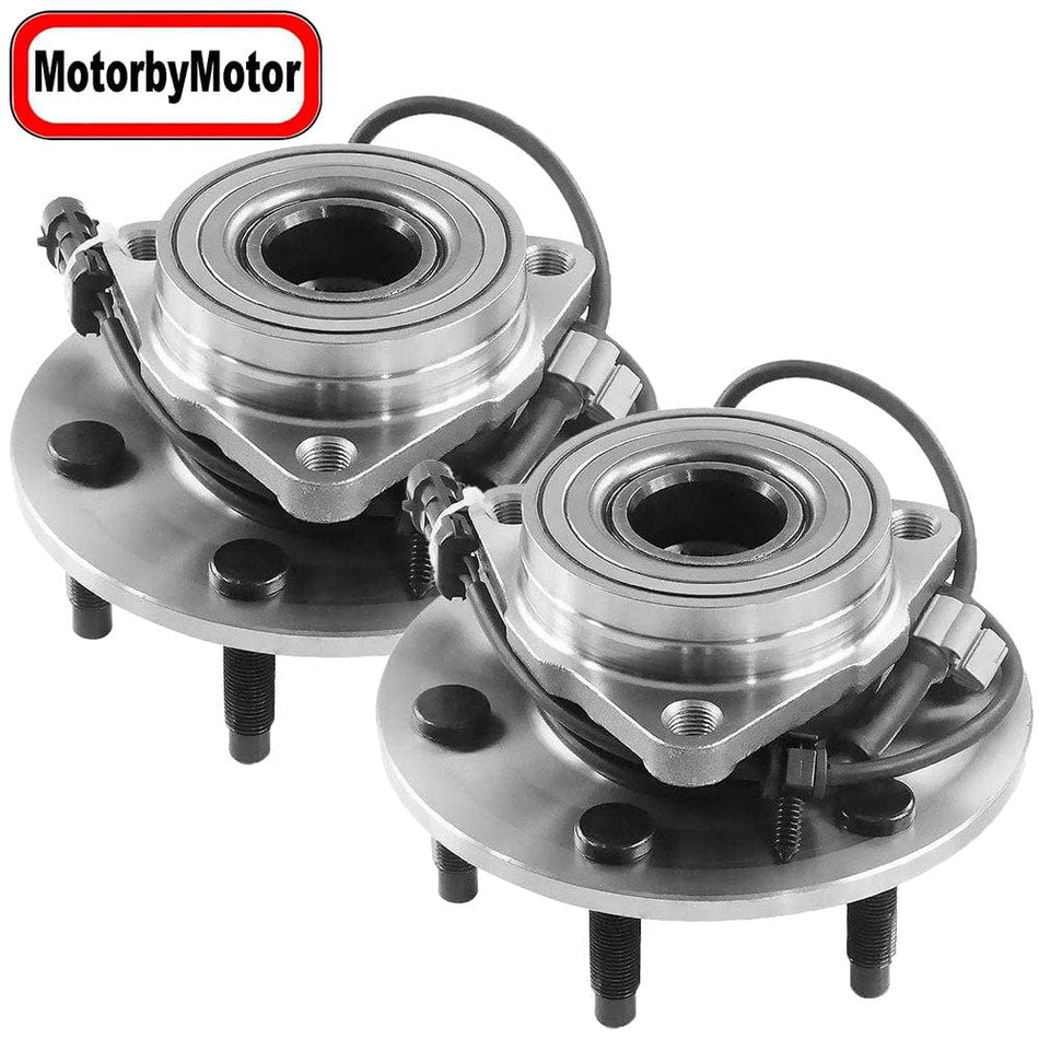 Front Wheel Bearing Fit Chevy, Silverado, Suburban GMC Sierra, Yukon Cadillac Escalade Wheel Hub 6 Lugs, w/ABS,4WD,515036 (2PACK)