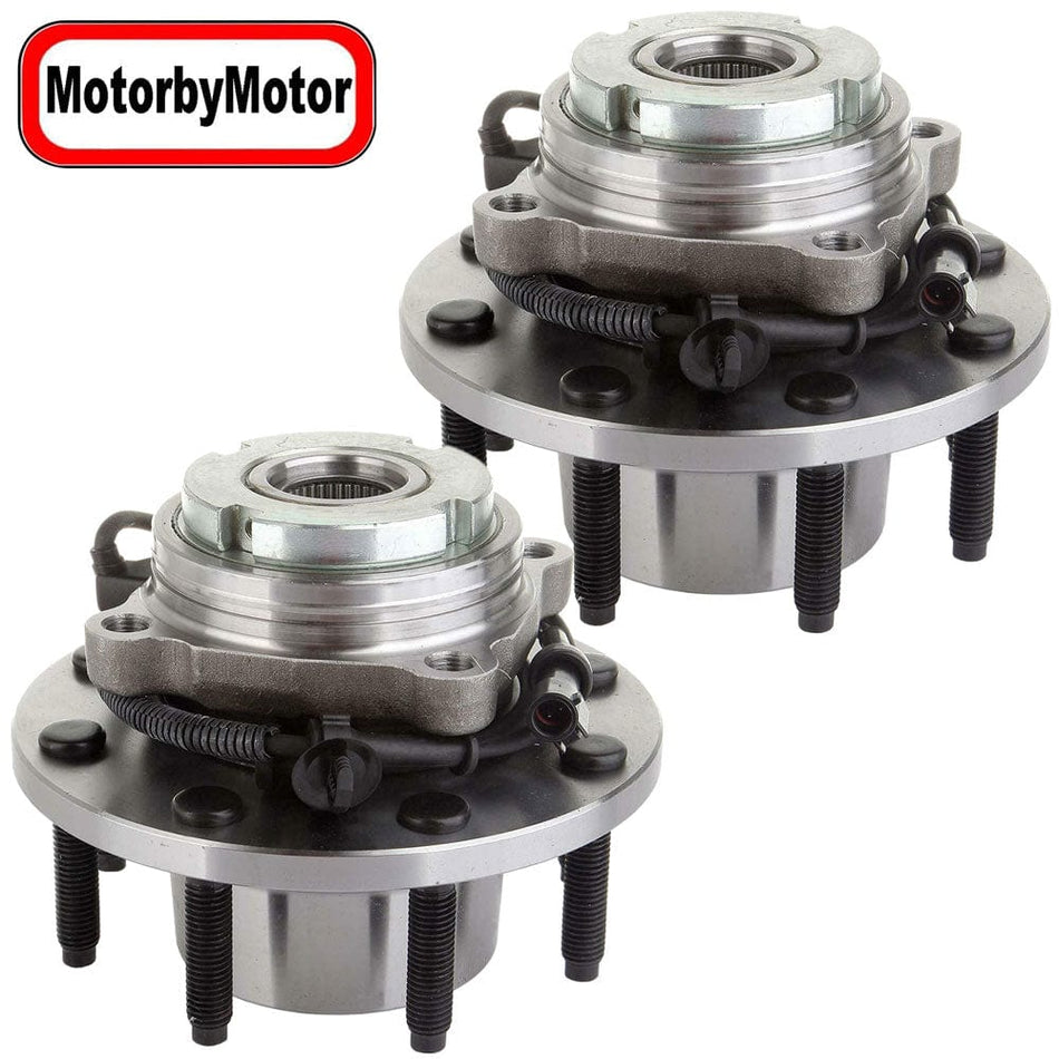 Front Wheel Bearing Fit 2000-2004 Ford F-250 F-350 Super Duty, 2000-2002 Ford Excursion Wheel Hub w/ABS 8 Lugs, 4WD, 515020 (2 Pack)