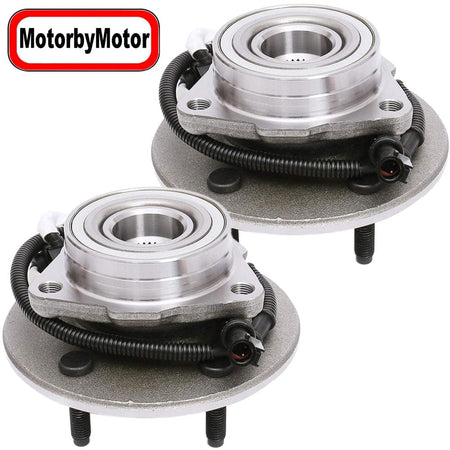 MotorbyMotor 515010 Front Wheel Bearing & Hub Assembly fit for 1997-2000 Ford F-150 Wheel Hub w/5 Lugs (4WD 4x4, 4 Wheel ABS) - 2 PACK