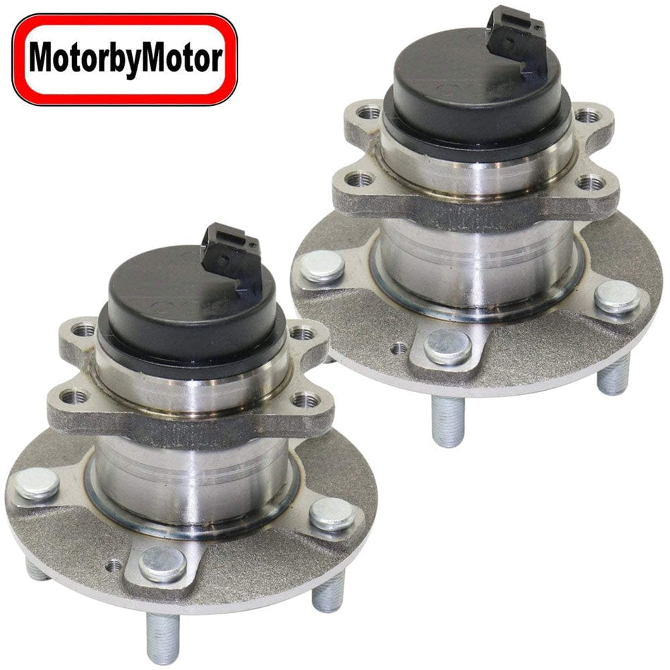 MotorbyMotor 512436 Rear Wheel Bearing Hub Assembly for Kia Forte 2010-2013, Kia Forte5 2010-2013 Wheel Hub w/5 Lugs (2 PACK)