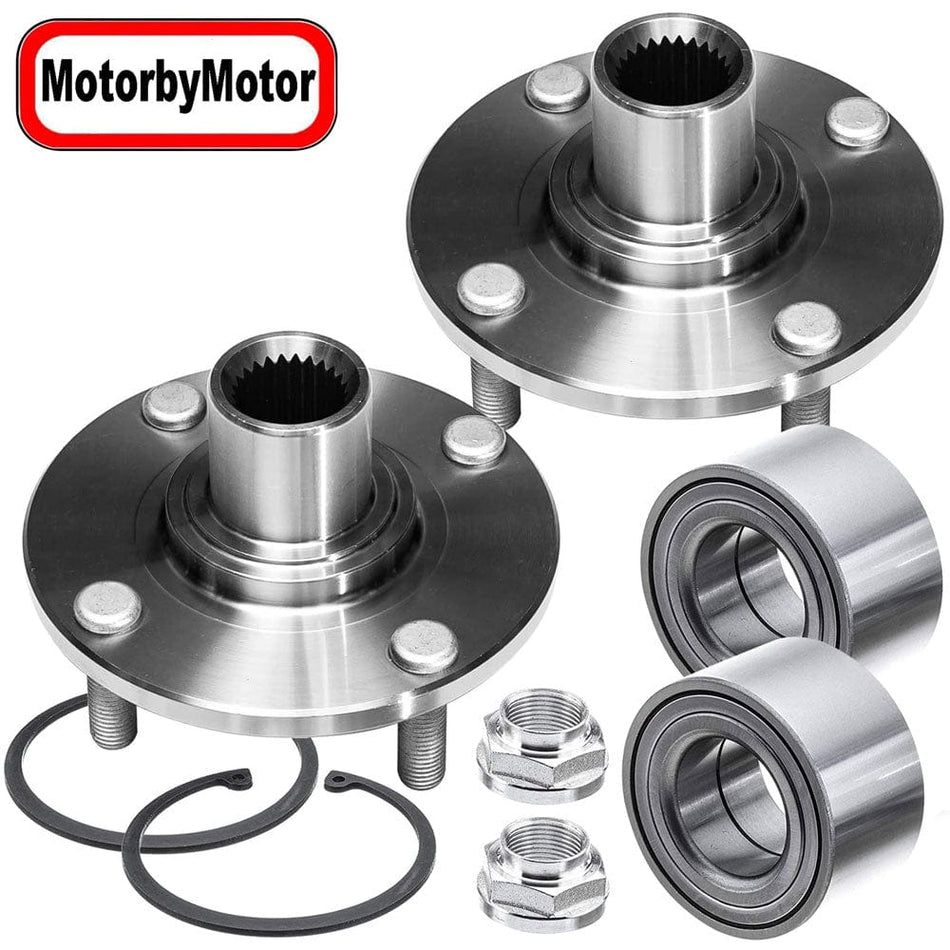 MotorbyMotor 518510 Front Wheel Bearing and Hub Assembly Fits for 2000-2011 Ford Focus Wheel Hub w/4 Lugs w/ABS - 2 PACK