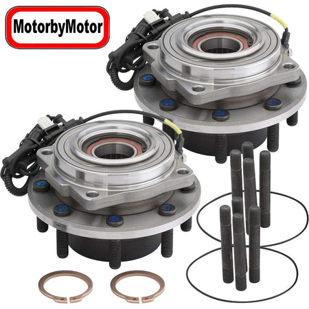 MotorbyMotor 515131 Front Wheel Bearing for 2011-2016 Ford F-350 Super Duty Wheel Hub w/8 Lugs w/ABS [4WD 4x4, DRW ONLY], 2 Pack