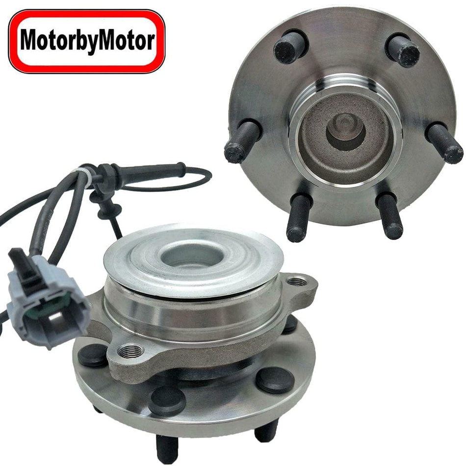 MotorbyMotor 515064 Front Wheel Bearing Fit Suzuki Equator, Nissan Frontier/Pathfinder/ Xterra Wheel Hub 6 Lugs w/ABS RWD (2 Pack)