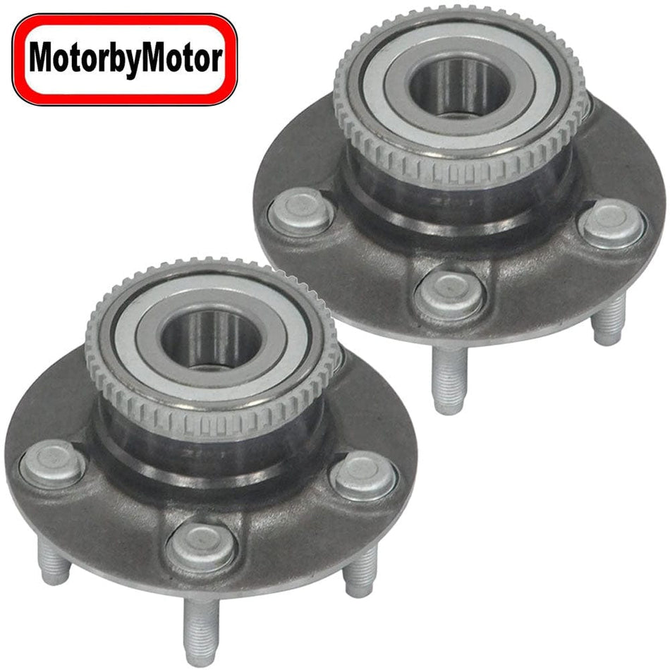 MotorbyMotor 512163 Rear Wheel Bearing & Hub Assembly for 2001-2007 Ford Taurus, 2001-2005 Mercury Sable Wheel Hub w/5 Lugs, w/ABS - 2 PACK