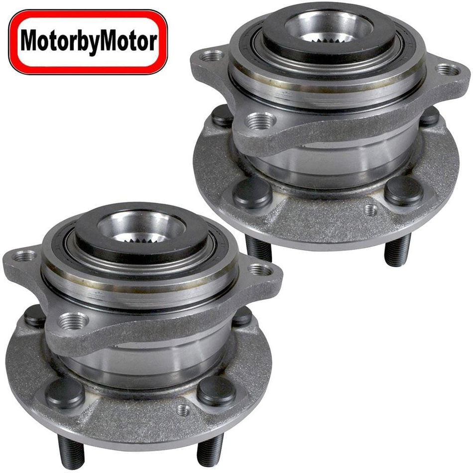 MotorbyMotor 513266 Rear Wheel Bearing and Hub Assembly w/5 Lugs Fits for Hyundai Santa Fe XL Veracruz, Kia Sorento 2011-2015 Low-Runout OE Directly Replacement Hub Bearing (AWD)-2 Pack