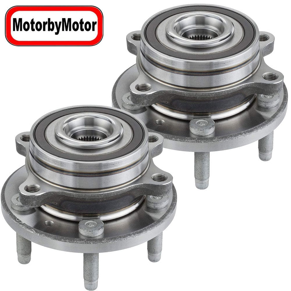 MotorbyMotor 513339 Front Wheel Bearing Fits for 13-17 Ford Police Interceptor Sedan, 14-17 Ford Special Service Police Sedan, 13-17 Ford Taurus [SHO Models ONLY]-5 Lugs, 2 Pack