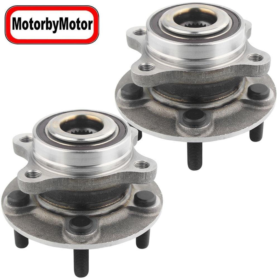 Motorbymotor 512498 Front Wheel Bearing and Hub Assembly w/ 5 Lugs Fits for 2013-2020 Ford Fusion, 2013-2016 Lincoln MKZ Low-Runout OE Directly Replacement Hub Bearing-2 Pack