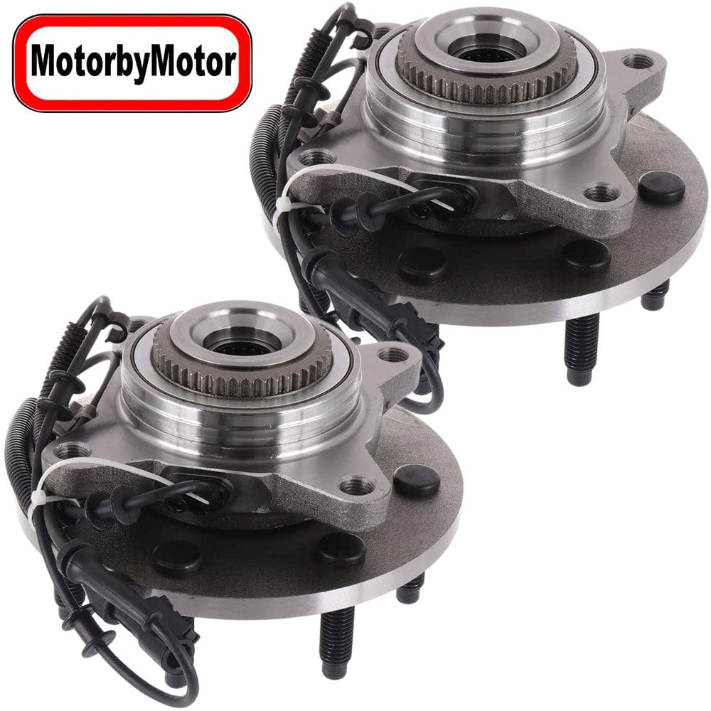 MotorbyMotor 515047 Front Wheel Bearing & Hub Assembly Fits for  2004 2005 Ford F-150 Wheel Hub w/7 Lugs [w/ABS, 4WD 4x4] - 2 PACK
