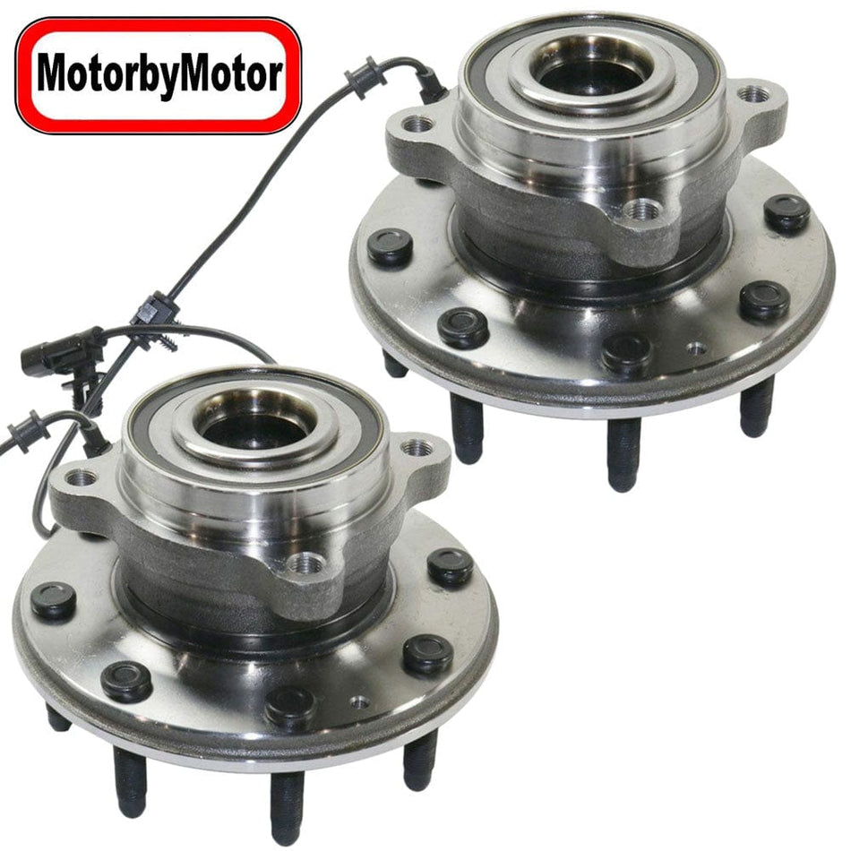 MotorbyMotor 515145 Front Wheel Bearing and Hub Assembly w/8 Lugs Fits for  Chevrolet Silverado 2500 3500, GMC Sierra 2500 3500 Hub Bearing (4WD 4x4)-2 Pack