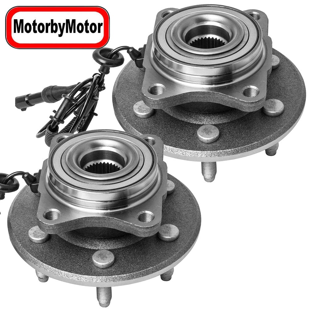 MotorbyMotor 541001 Rear Wheel Bearing and Hub Assembly with 6 Lugs Fits for Ford Expedition Lincoln Navigator Low-Runout OE Directly Replacement Hub Bearing (w/ABS)-2 Pack