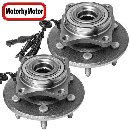 MotorbyMotor 541001 Rear Wheel Bearing and Hub Assembly with 6 Lugs Fits for Ford Expedition Lincoln Navigator Low-Runout OE Directly Replacement Hub Bearing (w/ABS)-2 Pack