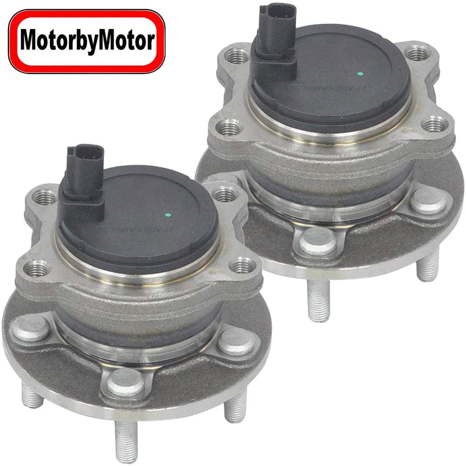 MotorbyMotor 512466 Rear Wheel Bearing and Hub Assembly fit for 2012-2018 Ford Foucs (Without Active Park Assist) Wheel Hub w/5 Lugs - 2 PACK