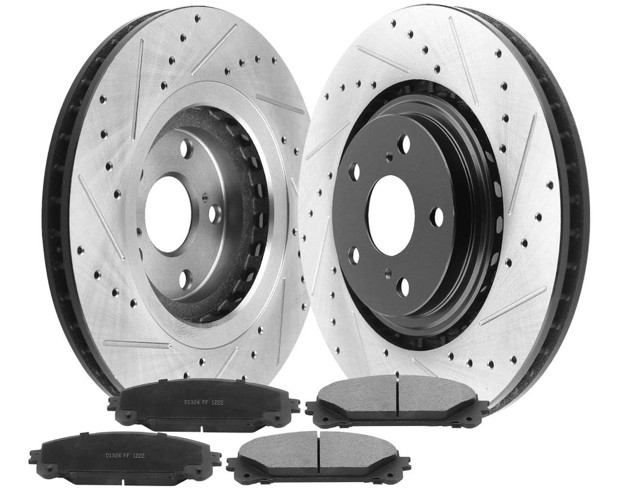 328mm Front E-Coating Brake Rotors And Pads For Toyota Highlander Sienna Lexus