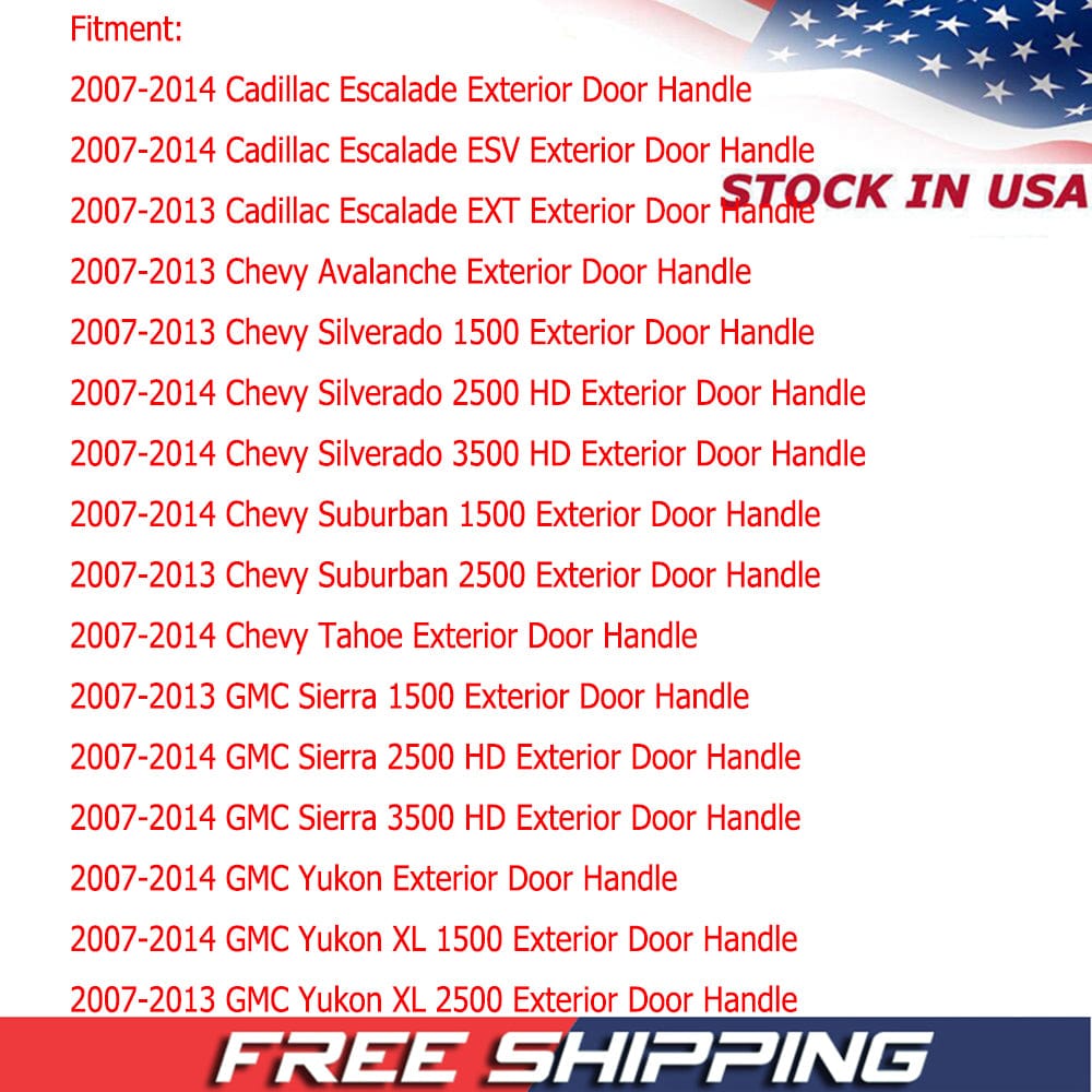 Exterior Chrome Door Handle Fit for Cadillac, Chevy,GMC Rear Passenger Side Door Handle-22738726