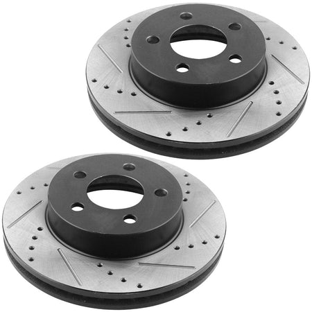 MotorbyMotor Front Brake Rotors & Brake Pad 288mm Drilled & Slotted Fits for Jeep Liberty 2002-2007