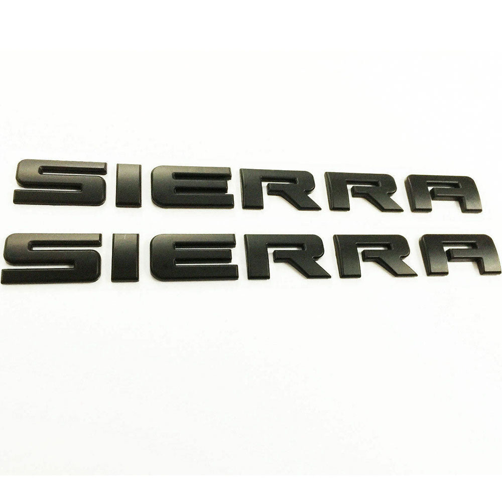 GMC Sierra Emblem Badge Rear Tailgate & Door Nameplate 3D Letter Matte Black