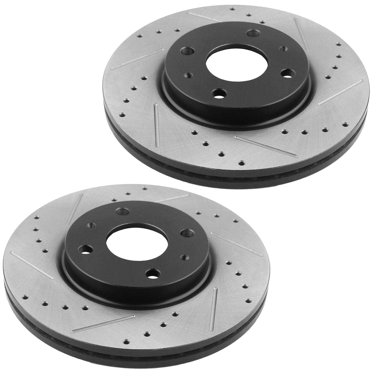 MotorbyMotor Front Brake Rotors 276mm Drilled & Slotted Design Brake Rotor & Brake Pad kit Fits for Ford Focus 2008 2009 2010 2011