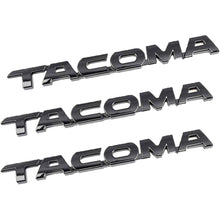 Load image into Gallery viewer, Toyota Tacoma Emblem Tag Door Fender Decal Badge Nameplate Gloss Black 3PC