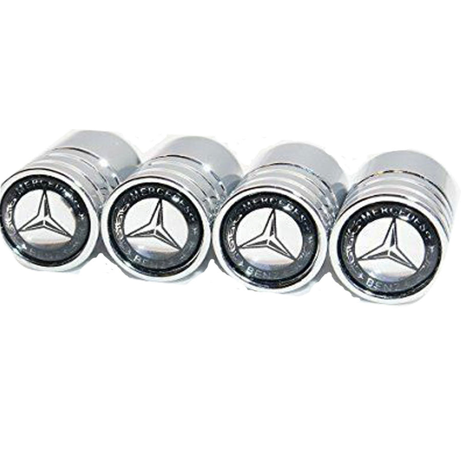 Silver Chrome Auto Car Emblem Wheel Tire Air Valve Caps Stem Cover Decoration