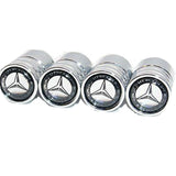 Silver Chrome Auto Car Emblem Wheel Tire Air Valve Caps Stem Cover Decoration