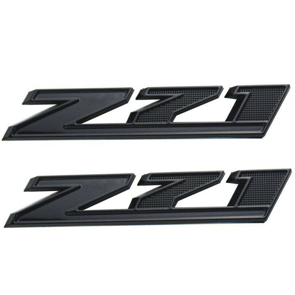 Chevrolet Z71 OFF Road Emblems GMC Sierra Silverado 1500 2500 Badge Black 2PC