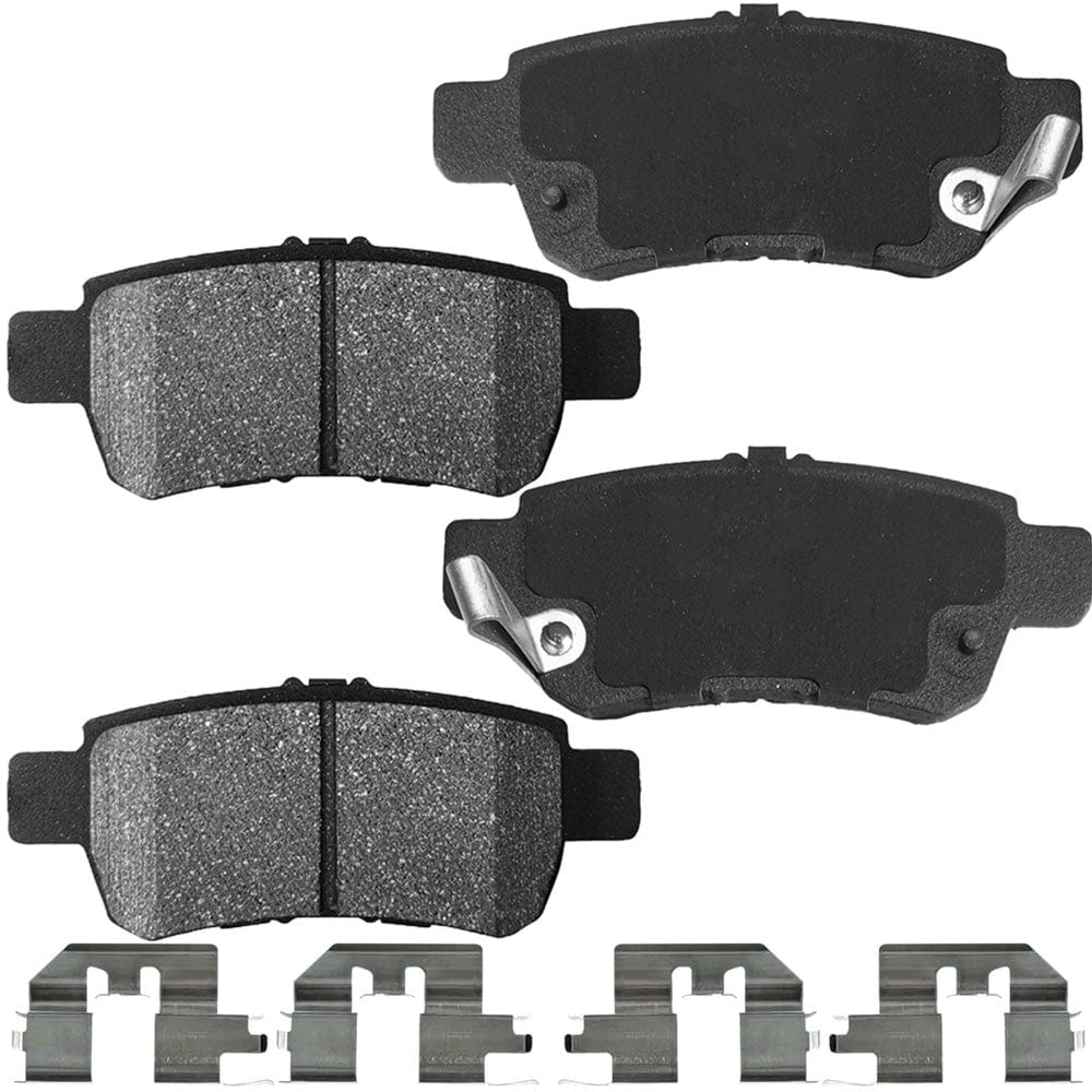 MotorbyMotor Rear Ceramic Brake Pads with Hardware Kits & CLEANER DOT4 FLUID Fits for Honda Odyssey 2005-2010 Low Dust Brake Pad (All Models)