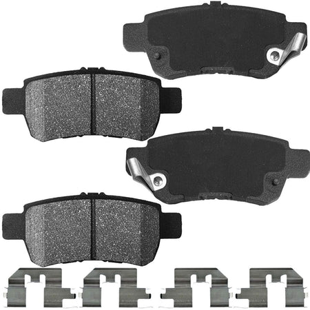 MotorbyMotor Rear Ceramic Brake Pads with Hardware Kits & CLEANER DOT4 FLUID Fits for Honda Odyssey 2005-2010 Low Dust Brake Pad (All Models)